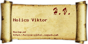 Holics Viktor névjegykártya
